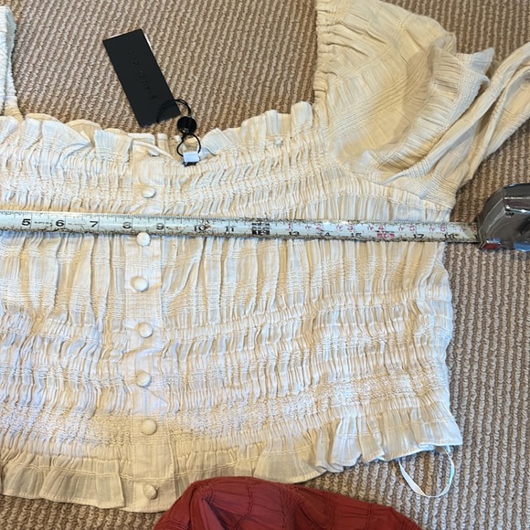 2 NWT GIANNI BINI ruched elastic fall crop tops size L/XL - Picture 5 of 11